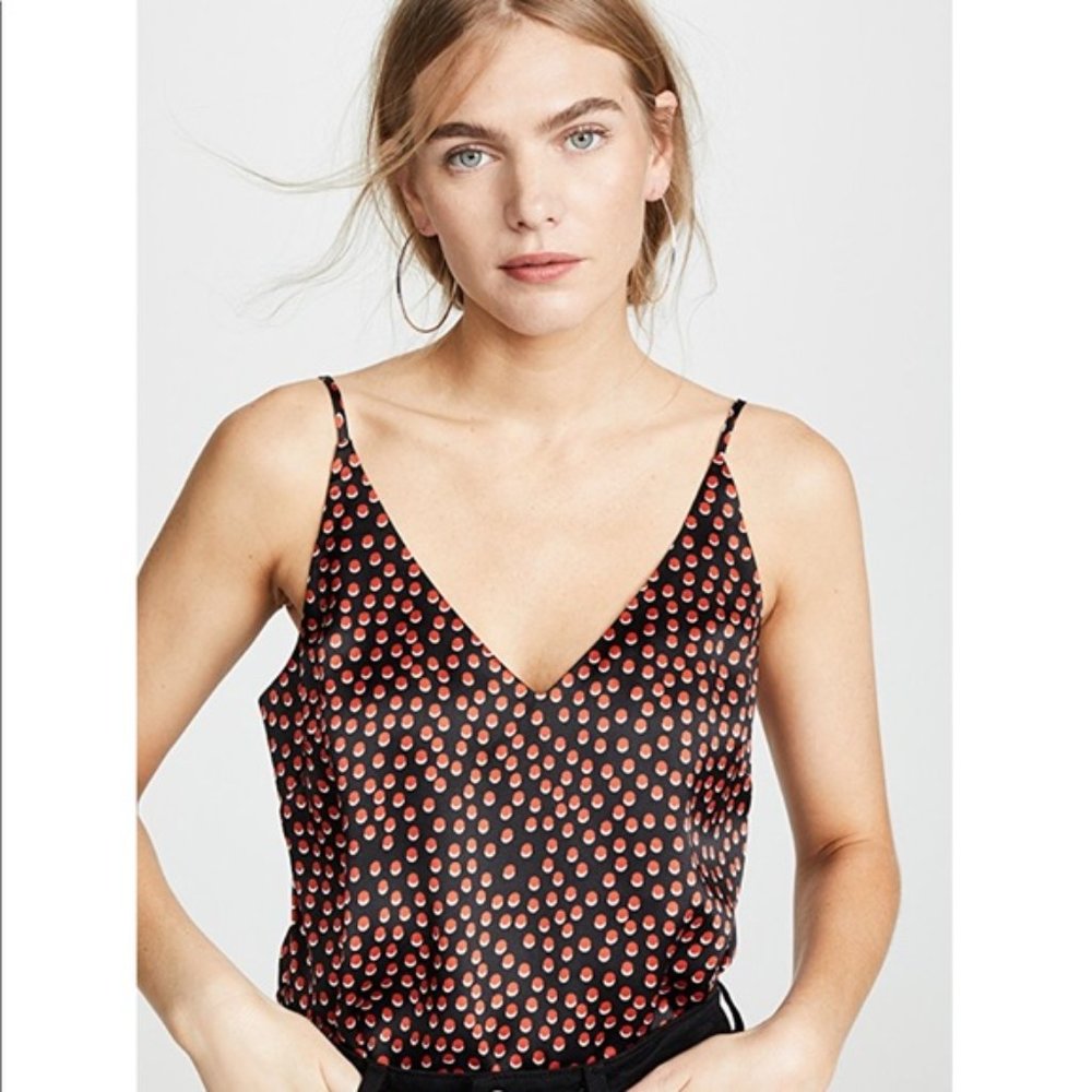 L'Agence Gabrielle Silk Polka Dot Camisole SZ M
